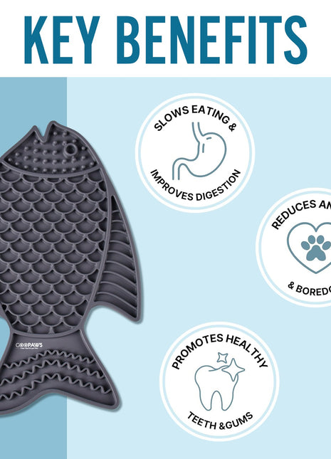 GOOPAWS Licking Mat 2 Pack, Orange & Grey