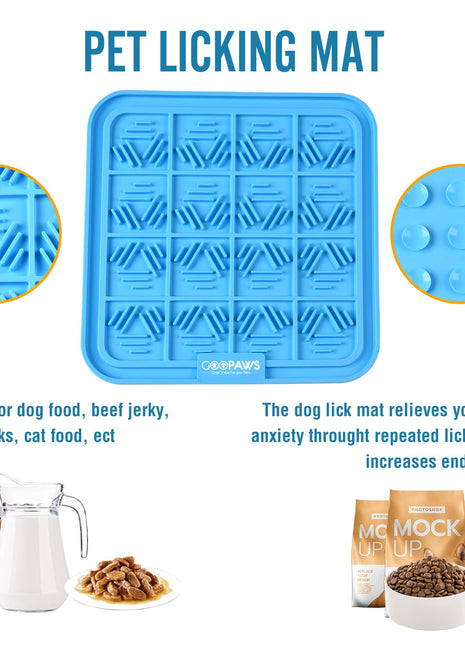 GOOPAWS Licking Mat 3 Pack, Orange & Grey & Blue