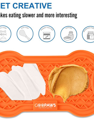 GOOPAWS Licking Mat 3 Pack, Orange & Grey & Blue