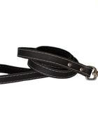 Traditional Midnight Black Leather Leash