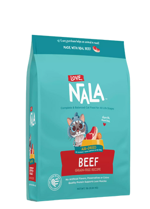 Beef Grain Free Recipe Air-Dried Adult Cat Food 1lb bag