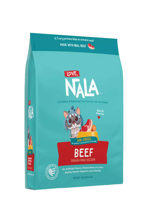 Beef Grain Free Recipe Air-Dried Adult Cat Food 1lb bag