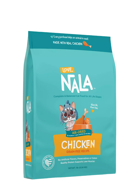 Chicken Grain Free Recipe Air-Dried Adult Cat Food 1lb bag