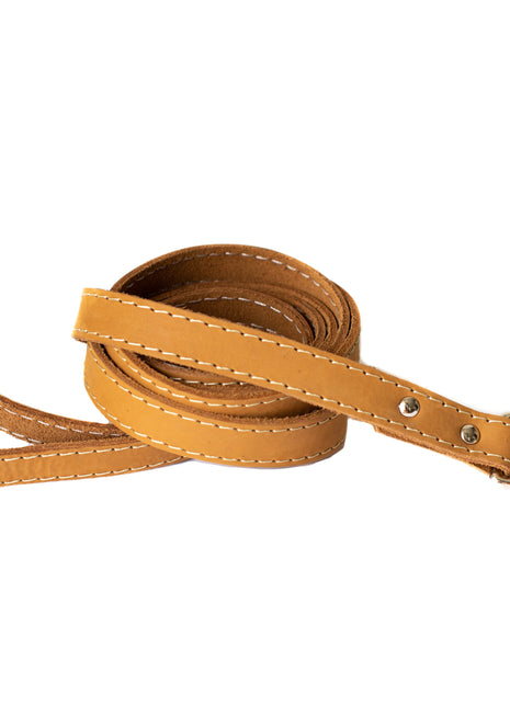 Traditional Khaki Leather Leash