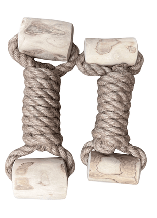 hemp rope + coffee wood toy