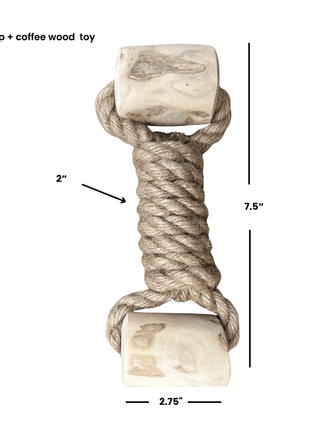 hemp rope + coffee wood toy