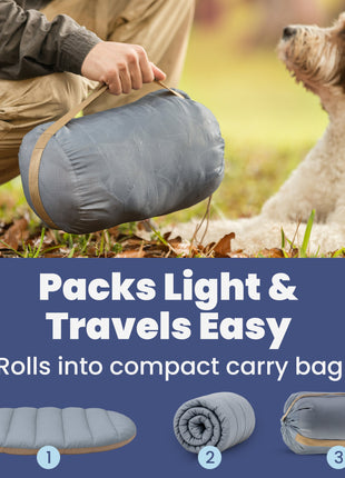 Travel Dog Bed – Foldable, Lightweight, Water Resistant Mat