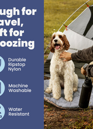 Travel Dog Bed – Foldable, Lightweight, Water Resistant Mat