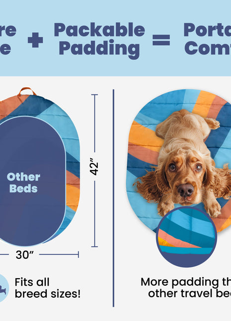 Travel Dog Bed - Foldable & Packable for Travel, Road Trip, Camping