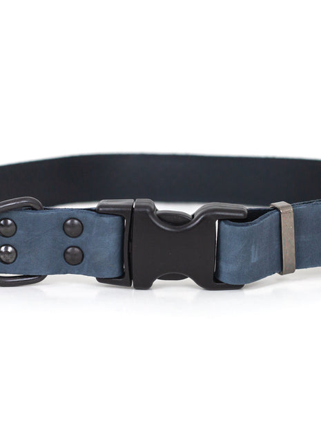 Celtic Sport Blue Jeans Leather Dog Collar