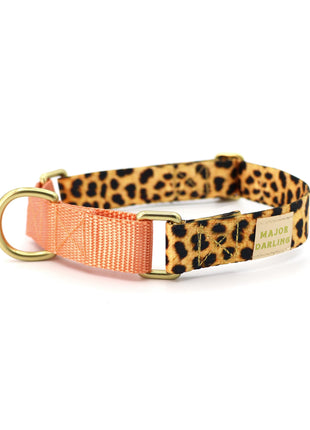 martingale collar / leopard + peach