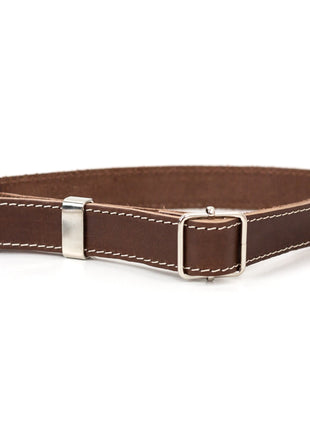 Martingale Chocolate Leather Dog Collar