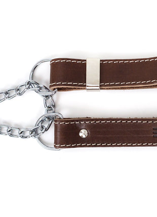 Martingale Chocolate Leather Dog Collar