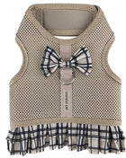 Parisian Pet ' Khaki Plaid' Harness Dress for Dogs & Cats – Fashionable and Comfortable Plaid Dog Harness Dress, Adjustable Fit