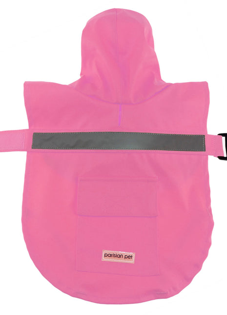 Parisian Pet 'Pink Raincoat' for Dogs & Cats, Waterproof Dog Raincoat, Designer Pet Coat, Pink