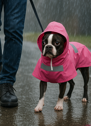 Parisian Pet 'Pink Raincoat' for Dogs & Cats, Waterproof Dog Raincoat, Designer Pet Coat, Pink