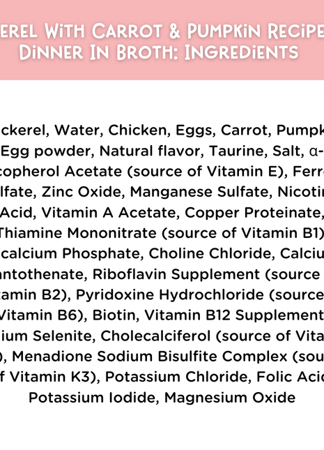 Mackerel With Carrot & Pumpkin Recipe Paté Dinner In Broth Adult Cat Food, 2.8-oz