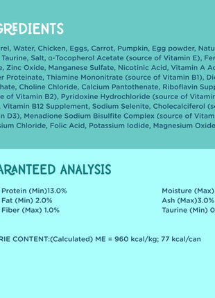 Mackerel With Carrot & Pumpkin Recipe Paté Dinner In Broth Adult Cat Food, 2.8-oz