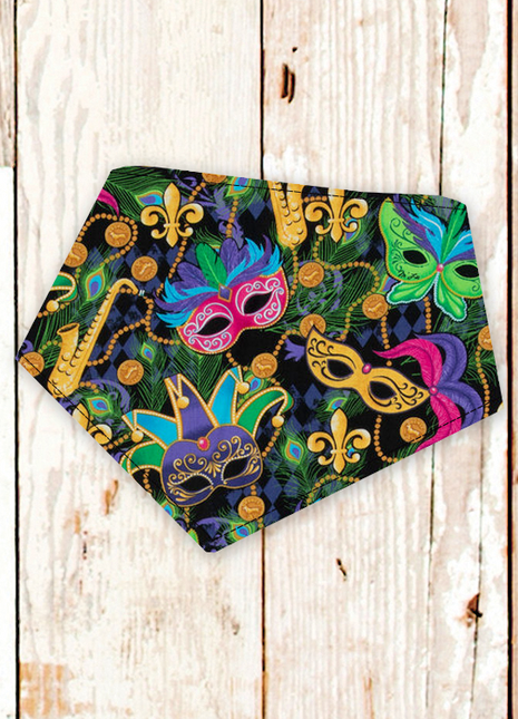 "Mardi Gras Masks" Dog Bandana
