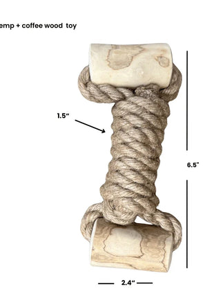hemp rope + coffee wood toy