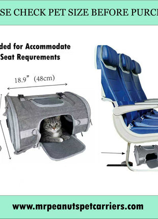 Mr. Peanut's Monterey Series Airline Compliant Horizontal Backpack Pet Carrier