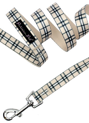 Parisian Pet 'Scottish Plaid' Collar, for Dogs & Cats, Adjustable Pet Collar, Stylish Plaid Dog Collar Khaki