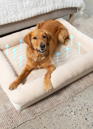 PupChill™ Cooling 4-Bolster Dog Bed - Arctic Sand