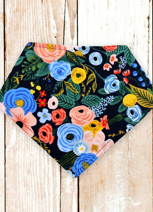 "Navy Garden Party" Dog Bandana