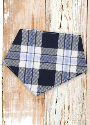 "Navy/White Plaid FLANNEL" Dog Bandana