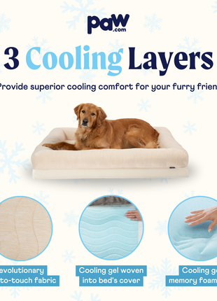 PupChill™ Cooling 4-Bolster Dog Bed - Arctic Sand