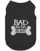 Parisian Pet 'Bad to da Bone' Dog Shirt – Trendy Slogan T-Shirt for Dogs & Cats, Black