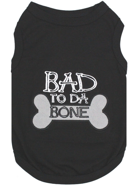 Parisian Pet 'Bad to da Bone' Dog Shirt – Trendy Slogan T-Shirt for Dogs & Cats, Black