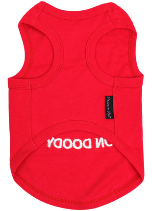 Parisian Pet 'Lifeguard on Doody' Dog & Cat T-Shirt – Funny Cotton Shirt, Stylish & Comfortable Pet Apparel – Red