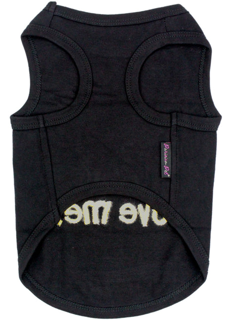 Parisian Pet 'Bitches Love Me' Funny Dog Shirt – Embroidered Cotton Pet T-Shirt for Dogs & Cats, Black-Valentine's Day