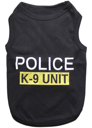 Parisian Pet 'Police' K-9 Unit Dog Outfit – Comfortable Uniform for Small Dogs & Cats, Black
