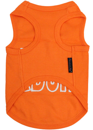 Parisian Pet 'Free Hugs' Embroidered Dog T-Shirt – Trendy Casual Outfit for Small Dogs & Cats, Orange - Valentine's Day