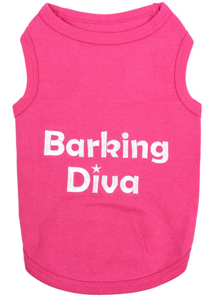 Parisian Pet 'Barking Diva' Dog Shirt – Cute Slogan Pet T-Shirt for Dogs & Cats, Pink