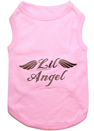 Parisian Pet 'Lil Angel' Dog & Cat T-Shirt – Cute Embroidered Cotton, Comfortable & Stylish – Pink