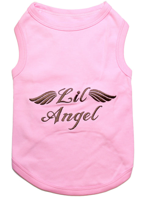 Parisian Pet 'Lil Angel' Dog & Cat T-Shirt – Cute Embroidered Cotton, Comfortable & Stylish – Pink
