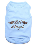 Parisian Pet 'Lil Angel' Dog & Cat T-Shirt – Comfortable & Lightweight Embroidered Novelty Pet Shirt – Light Blue