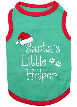 Parisian Pet 'Santa's Little Helper' Dog & Cat Shirt - Christmas Pet Apparel, Green