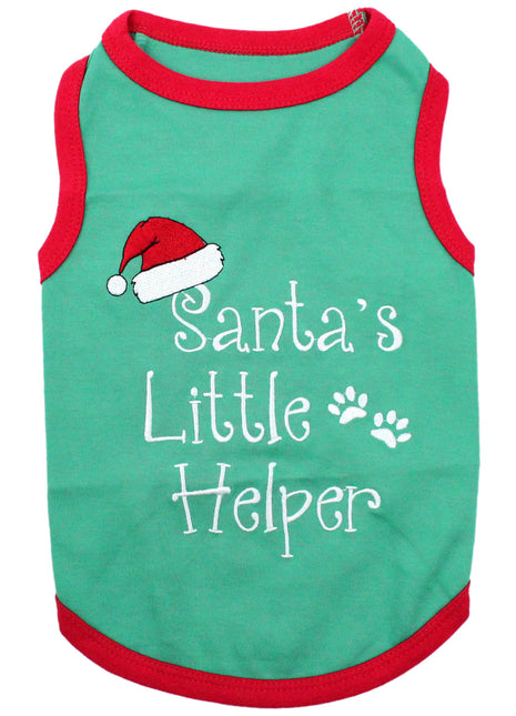 Parisian Pet 'Santa's Little Helper' Dog & Cat Shirt - Christmas Pet Apparel, Green