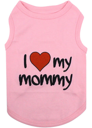 Parisian Pet 'I Love Mommy' Dog & Cat Shirt - Cute Pet T-Shirt, Pink-Valentine's Day