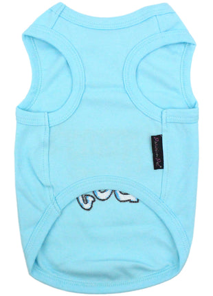 Parisian Pet 'Mommy's Boy' Cotton Dog Apparel – Comfortable T-Shirt for Small Dogs and Cats, Light Blue-Valentine's Day