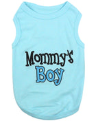 Parisian Pet 'Mommy's Boy' Cotton Dog Apparel – Comfortable T-Shirt for Small Dogs and Cats, Light Blue-Valentine's Day