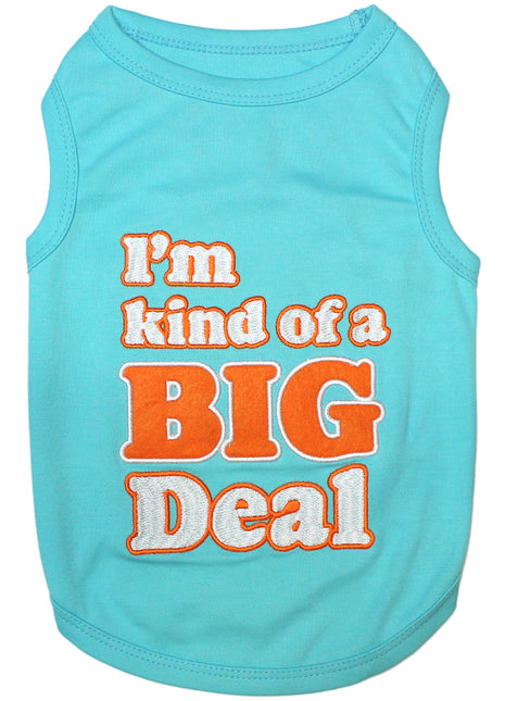 Parisian Pet 'I'm Kind of a Big Deal' Humorous Dog Shirt – Embroidered Graphic Pet T-Shirt for Dogs & Cats, Light Blue