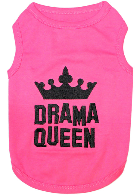 Parisian Pet 'Drama Queen' Embroidered Dog & Cat Shirt - Trendy Pet Apparel, Pink