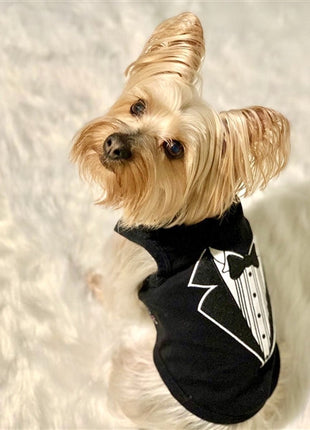 Parisian Pet 'Tuxedo' Stylish Dog Outfit – Premium Cotton Formal Wear for Special Occasions, Black