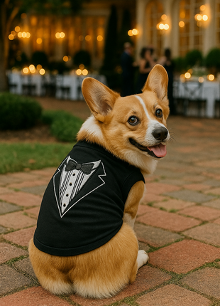 Parisian Pet 'Tuxedo' Stylish Dog Outfit – Premium Cotton Formal Wear for Special Occasions, Black