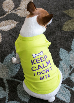 Parisian Pet 'Keep Calm' T-Shirt for Dogs & Cats – Fun & Relaxing Pet Apparel, Light Green